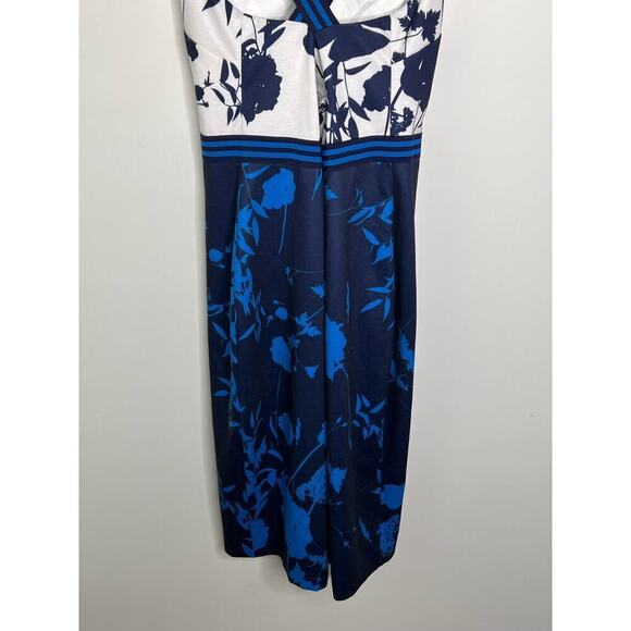 Ted Baker London Tilliai Bluebell V-Neck Bodycon Dress Dark Blue Size 3 Medium - Picture 8 of 10